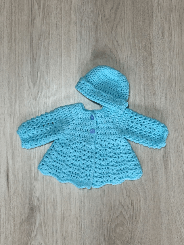 Newborn Cardigan & Hat Set - Turquoise