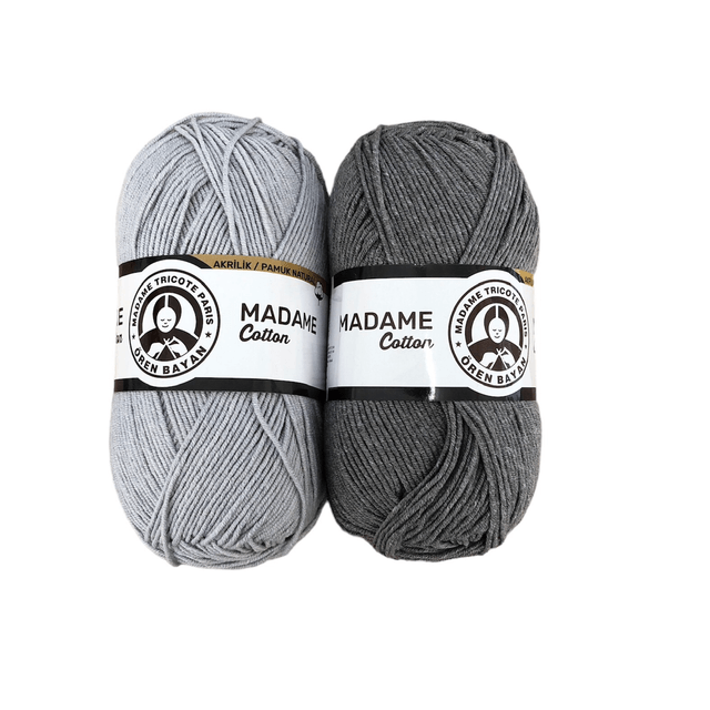 Madame Tricote Cotton DK - Greys & Black