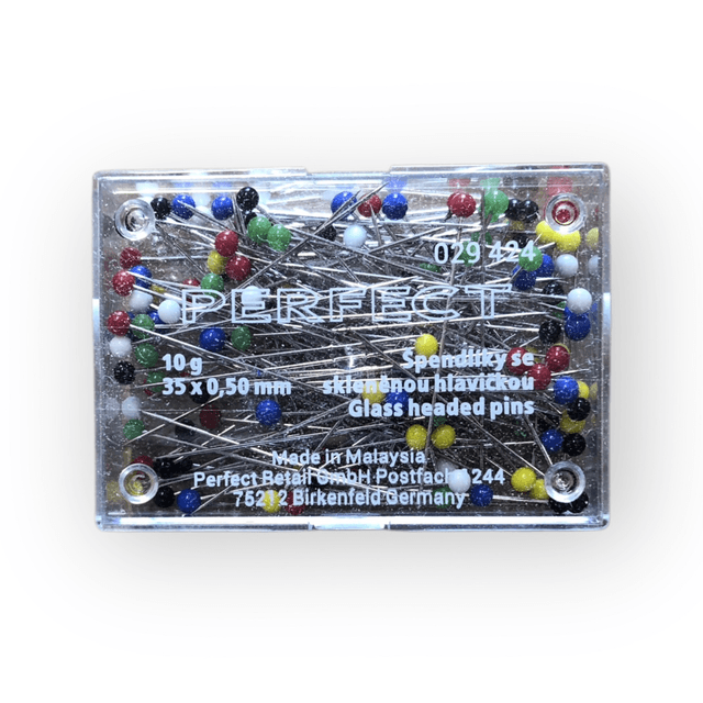 Glass headed pins